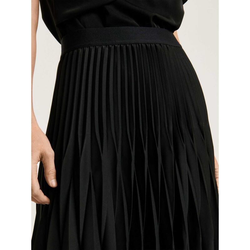 Veronika Maine Satin Georgette Pleated Midi Skirt image number 2